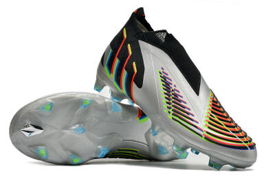 Adidas Predator FIFA World Cup Qatar 2022 Edge+ FG Firm Ground Soccer Cleats - Silver/Black