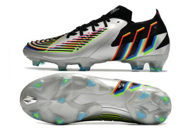 Adidas Predator FIFA World Cup Qatar 2022 Edge+ FG Firm Ground Soccer Cleats - Silver/Black