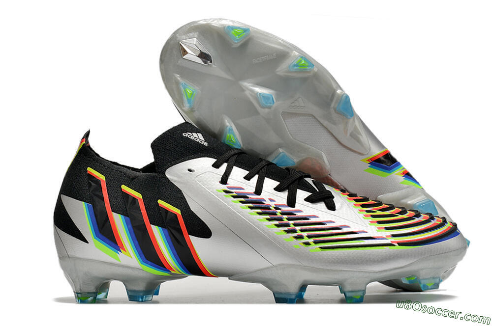 Adidas Predator FIFA World Cup Qatar 2022 Edge+ FG Firm Ground Soccer Cleats - Silver/Black 1