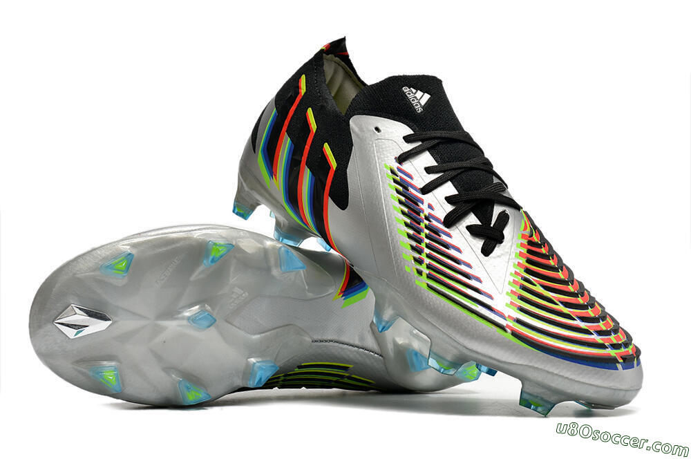 Adidas Predator FIFA World Cup Qatar 2022 Edge+ FG Firm Ground Soccer Cleats - Silver/Black 3