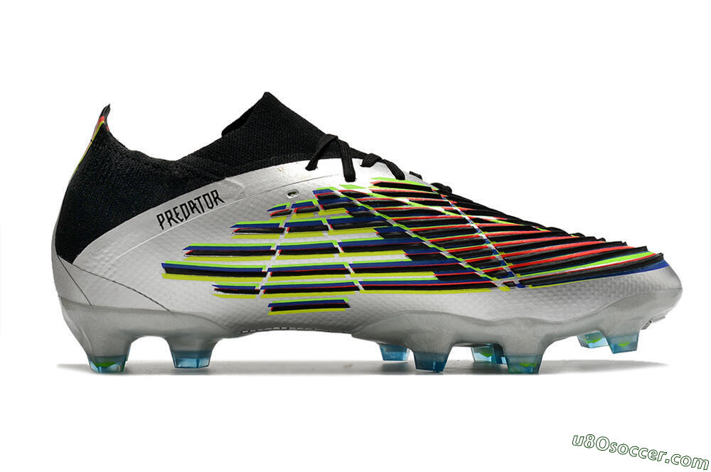 Adidas Predator FIFA World Cup Qatar 2022 Edge+ FG Firm Ground Soccer Cleats - Silver/Black 7