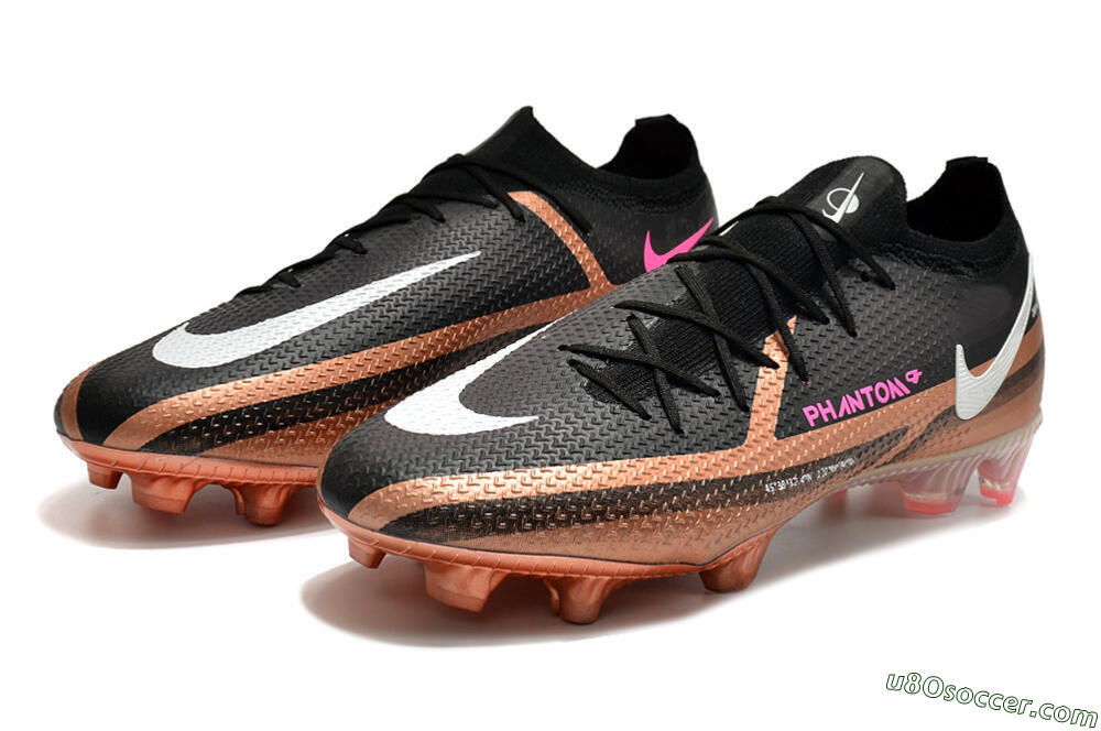 Nike Phantom GT Elite FG Firm Ground Soccer Cleats - Black/Gold/White 5
