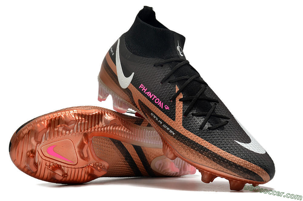 Nike Phantom GT 2 DF Elite FG Firm Ground Soccer Cleats - Black/Gold/White 4