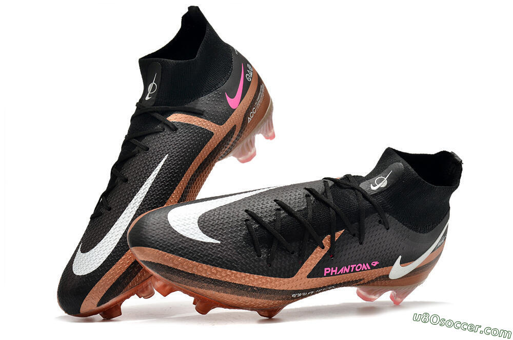 Nike Phantom GT 2 DF Elite FG Firm Ground Soccer Cleats - Black/Gold/White 6