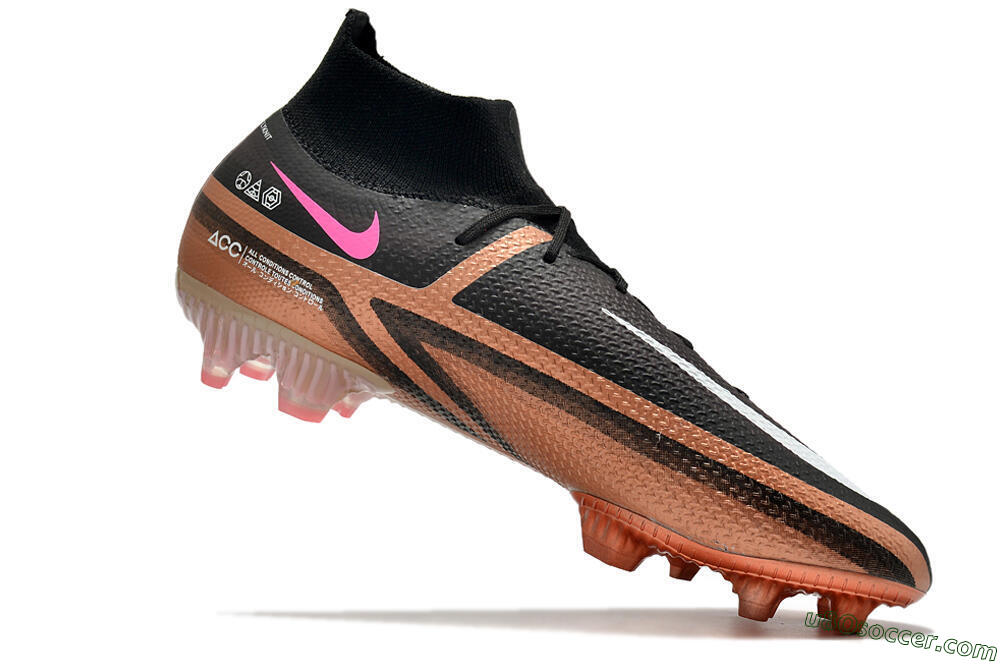 Nike Phantom GT 2 DF Elite FG Firm Ground Soccer Cleats - Black/Gold/White 7