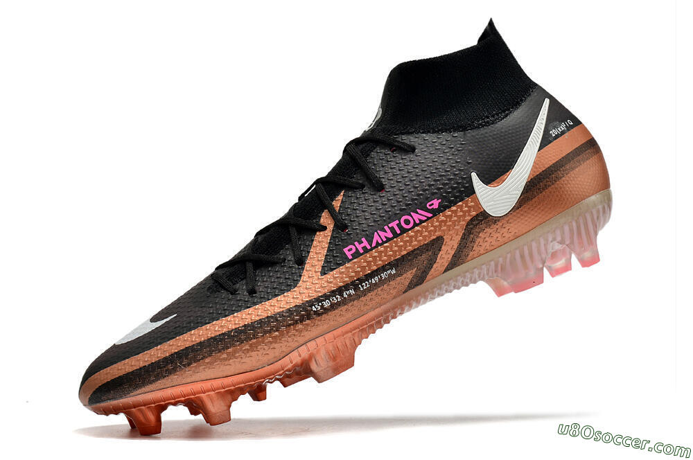 Nike Phantom GT 2 DF Elite FG Firm Ground Soccer Cleats - Black/Gold/White 8