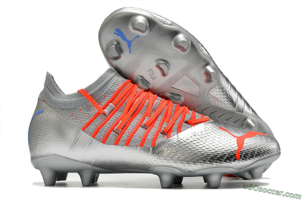 Puma Future Z 1.3 Instinct FG Firm Ground Soccer Cleats - Silver/Blue 1