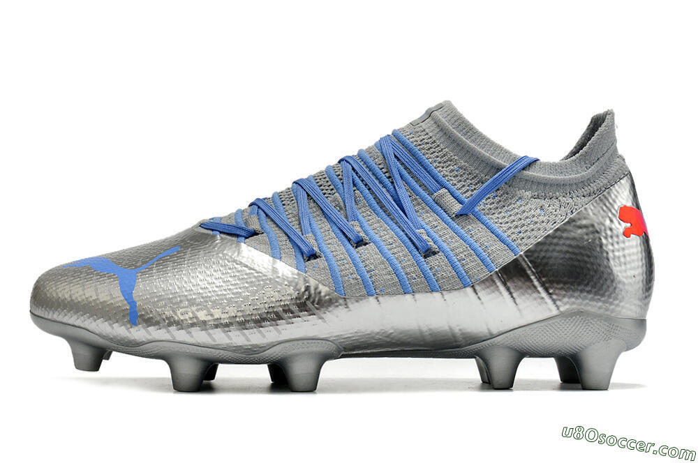 Puma Future Z 1.3 Instinct FG Firm Ground Soccer Cleats - Silver/Blue 2