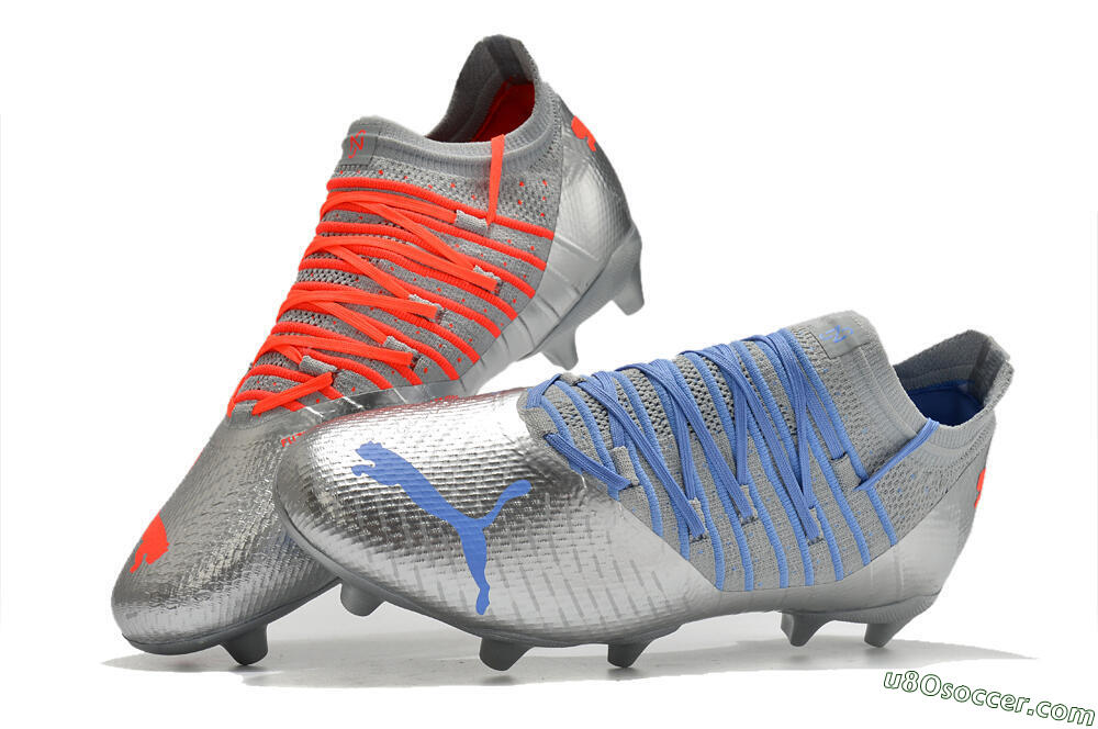 Puma Future Z 1.3 Instinct FG Firm Ground Soccer Cleats - Silver/Blue 6