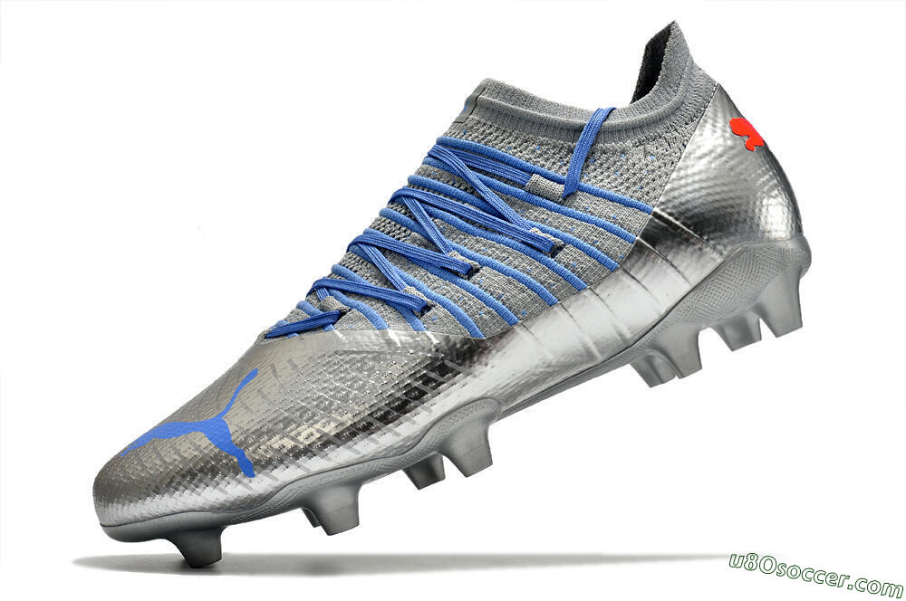 Puma Future Z 1.3 Instinct FG Firm Ground Soccer Cleats - Silver/Blue 8