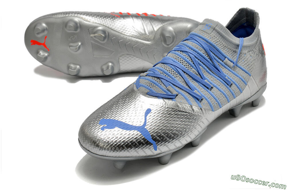 Puma Future Z 1.3 Instinct FG Firm Ground Soccer Cleats - Silver/Blue 3
