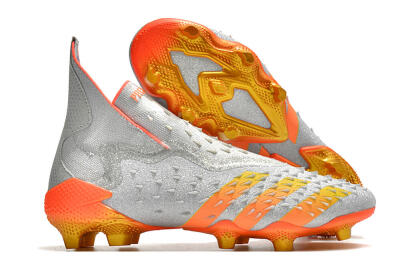 Adidas Predator Freak + FG Firm Ground Soccer Cleats - Silver/Orange