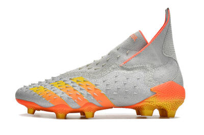 Adidas Predator Freak + FG Firm Ground Soccer Cleats - Silver/Orange
