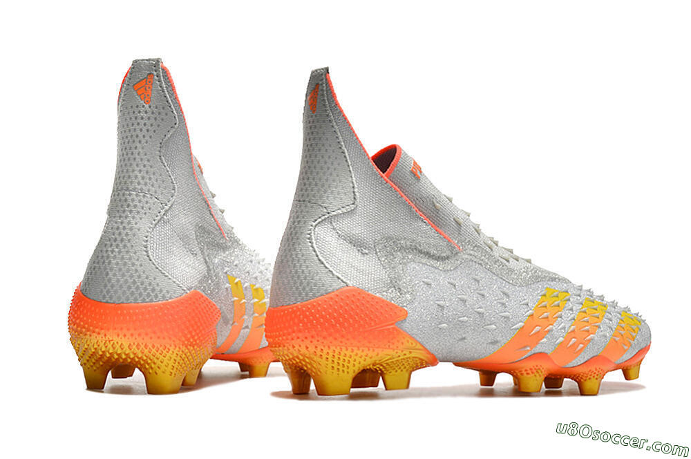 Adidas Predator Freak + FG Firm Ground Soccer Cleats - Silver/Orange 6