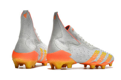 Adidas Predator Freak + FG Firm Ground Soccer Cleats - Silver/Orange