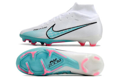 Nike Air Zoom Mercurial Superfly 9 Elite FG Firm Ground Soccer Cleats - White/Blue/Pink