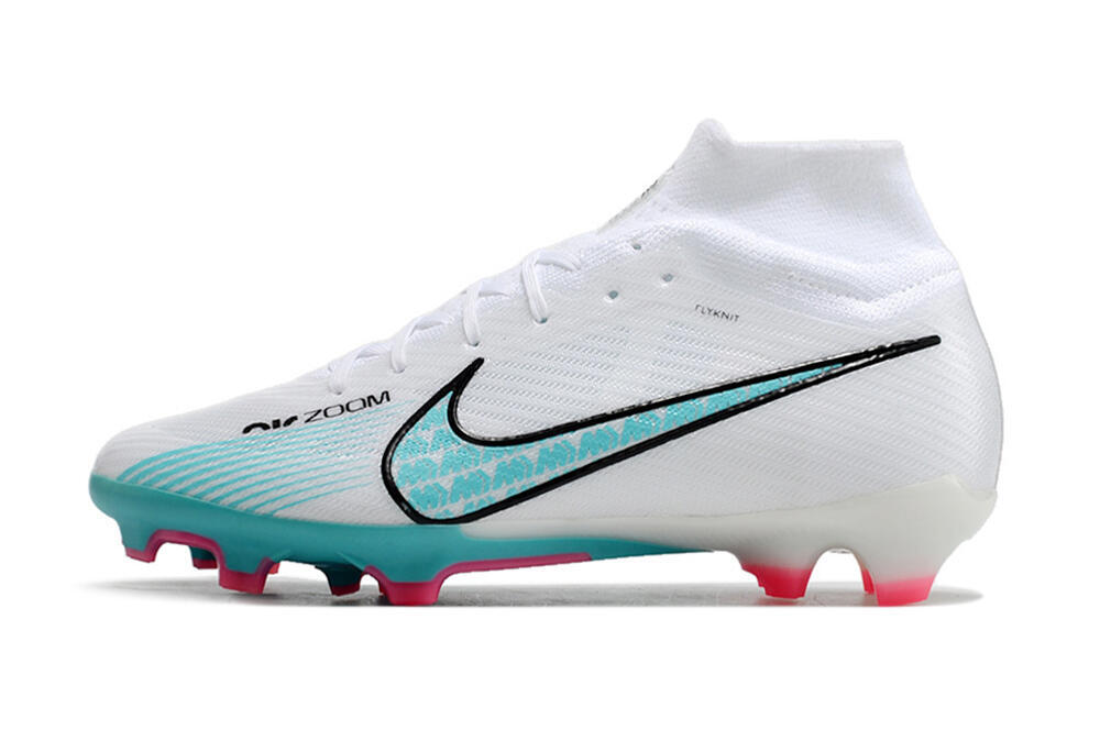 Nike Air Zoom Mercurial Superfly 9 Elite FG Firm Ground Soccer Cleats - White/Blue/Pink 2