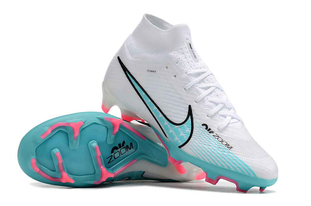 Nike Air Zoom Mercurial Superfly 9 Elite FG Firm Ground Soccer Cleats - White/Blue/Pink 3