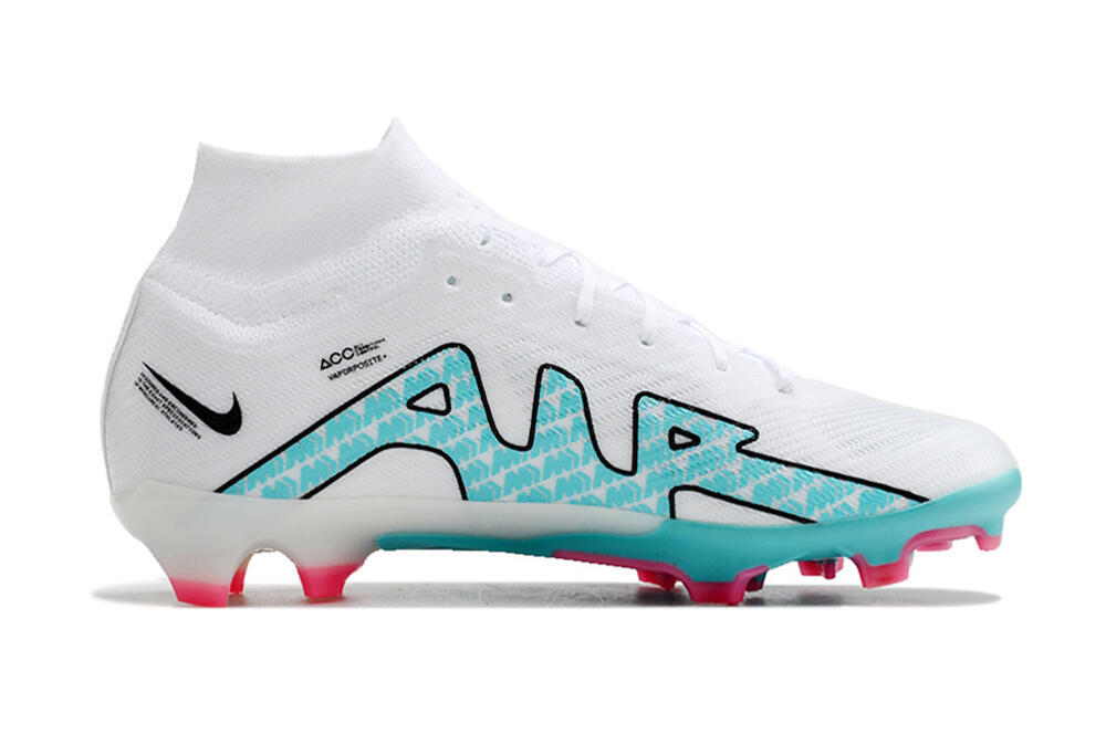 Nike Air Zoom Mercurial Superfly 9 Elite FG Firm Ground Soccer Cleats - White/Blue/Pink 4