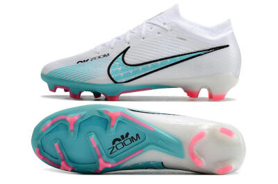 Nike Air Zoom Mercurial Vapor 15 Elite FG Firm Ground Soccer Cleats - White/Blue/Pink