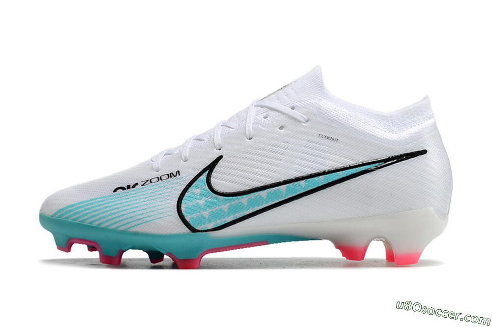Nike Air Zoom Mercurial Vapor 15 Elite FG Firm Ground Soccer Cleats - White/Blue/Pink 2