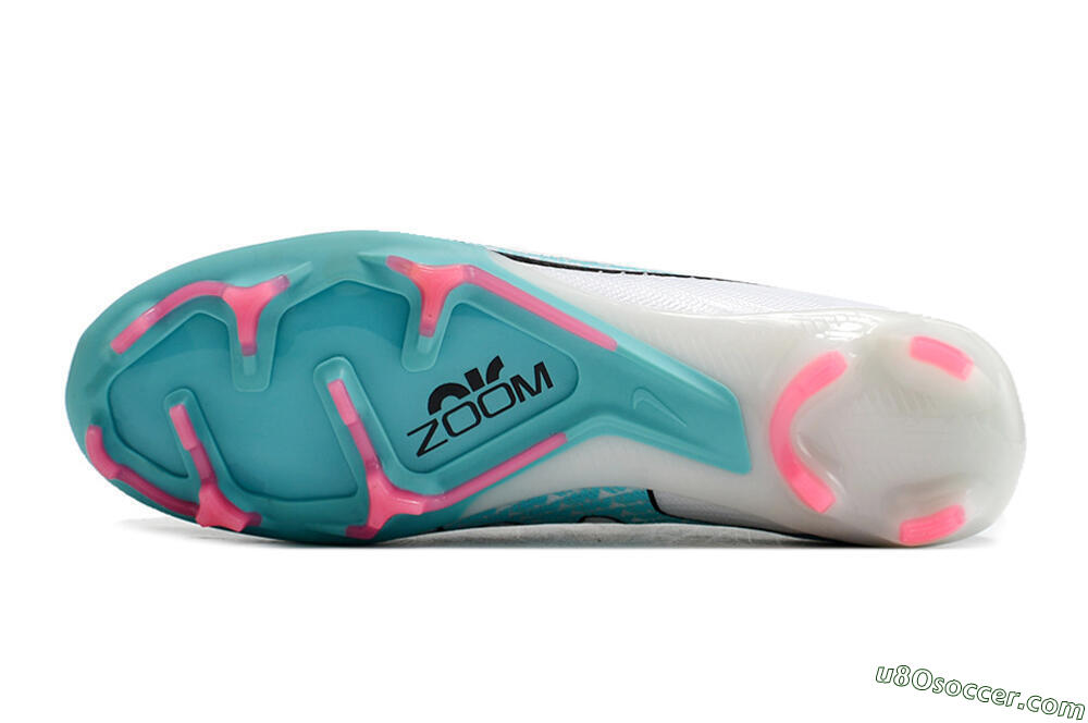 Nike Air Zoom Mercurial Vapor 15 Elite FG Firm Ground Soccer Cleats - White/Blue/Pink 7