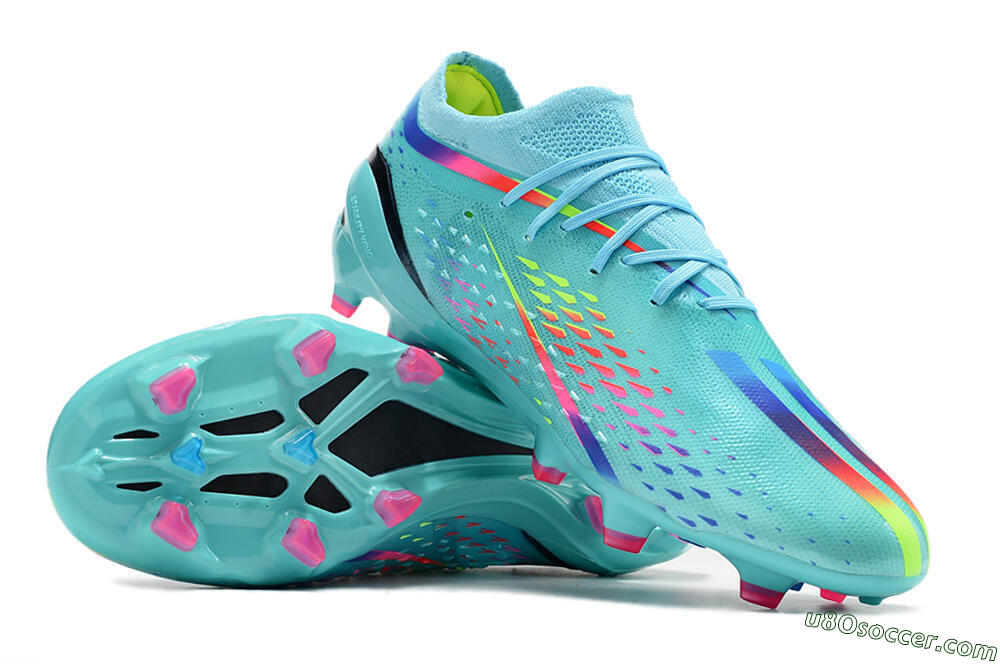 Adidas x Speedportal.1 2022 World Cup Boots FG Firm Ground Soccer Cleats - Blue/Green/Red 3