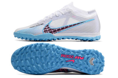 Nike Mercurial Vapor 15 Elite TF Artificial Turf Soccer Shoes - White/Blue/Pink