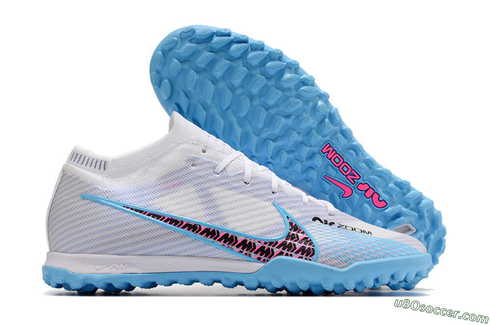 Nike Mercurial Vapor 15 Elite TF Artificial Turf Soccer Shoes - White/Blue/Pink 1