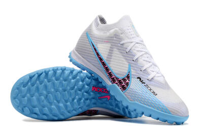 Nike Mercurial Vapor 15 Elite TF Artificial Turf Soccer Shoes - White/Blue/Pink