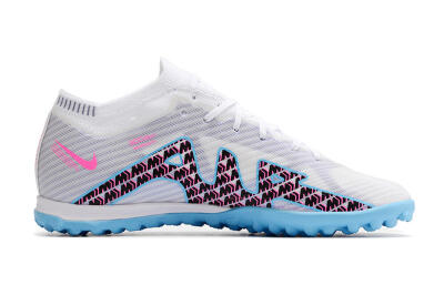 Nike Mercurial Vapor 15 Elite TF Artificial Turf Soccer Shoes - White/Blue/Pink