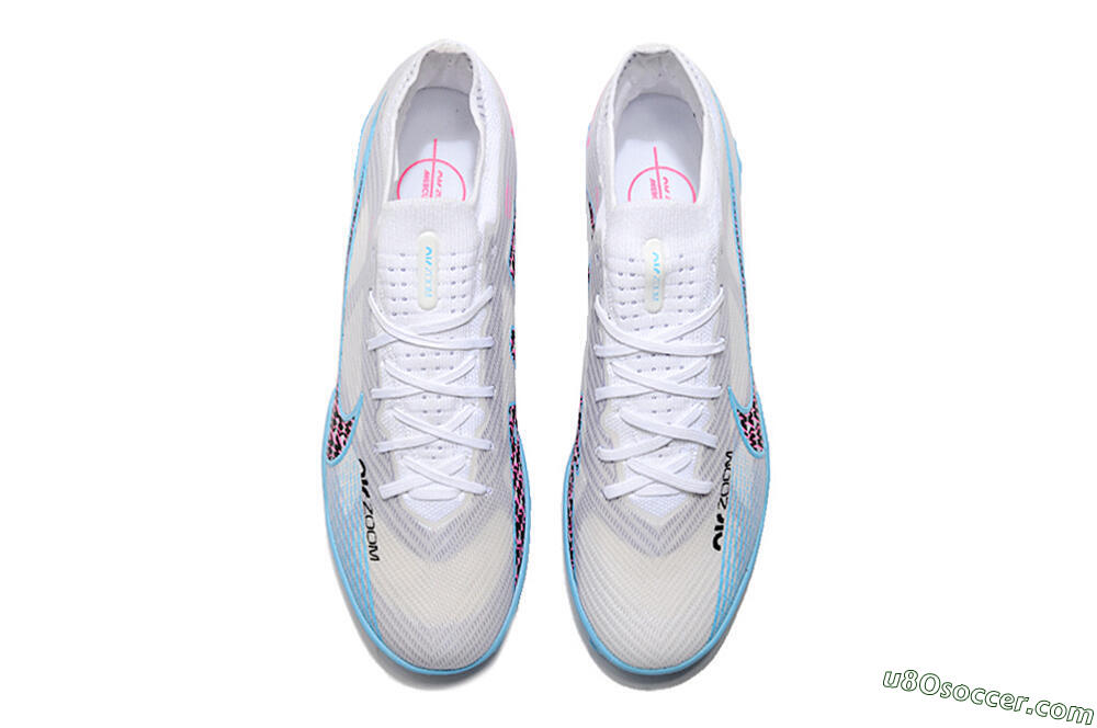 Nike Mercurial Vapor 15 Elite TF Artificial Turf Soccer Shoes - White/Blue/Pink 5