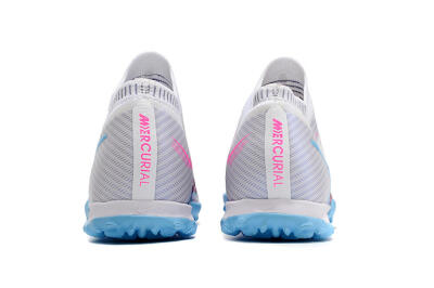 Nike Mercurial Vapor 15 Elite TF Artificial Turf Soccer Shoes - White/Blue/Pink