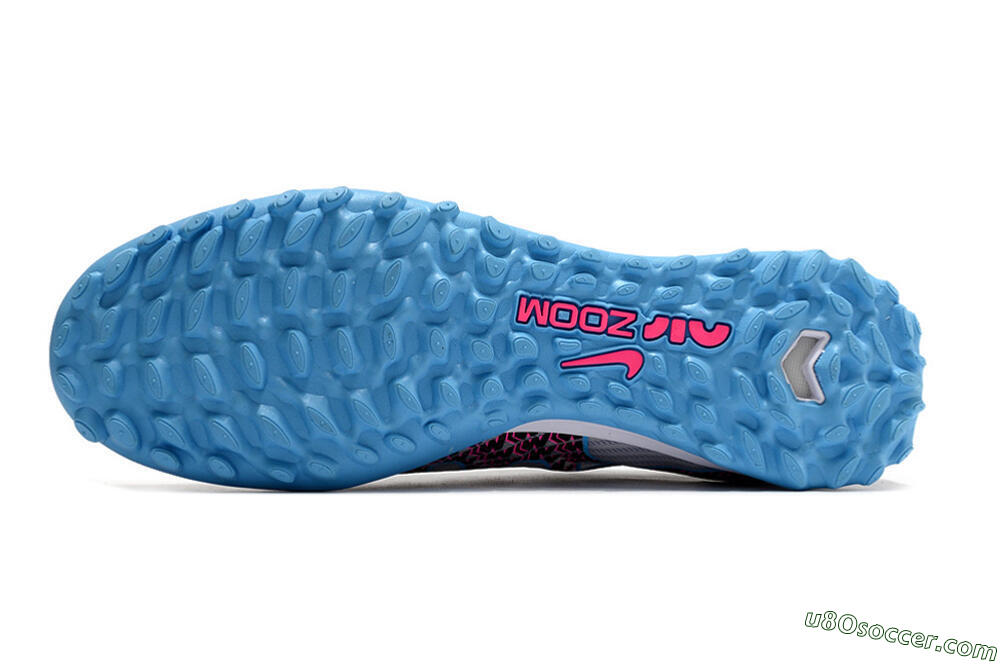 Nike Mercurial Vapor 15 Elite TF Artificial Turf Soccer Shoes - White/Blue/Pink 7