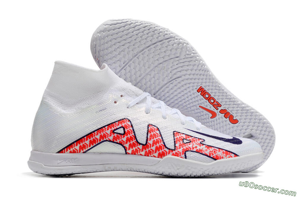 Nike Air Zoom Mercurial Superfly 9 Elite IC Futsal/Indoor Soccer Shoes - White/Red/Black 1