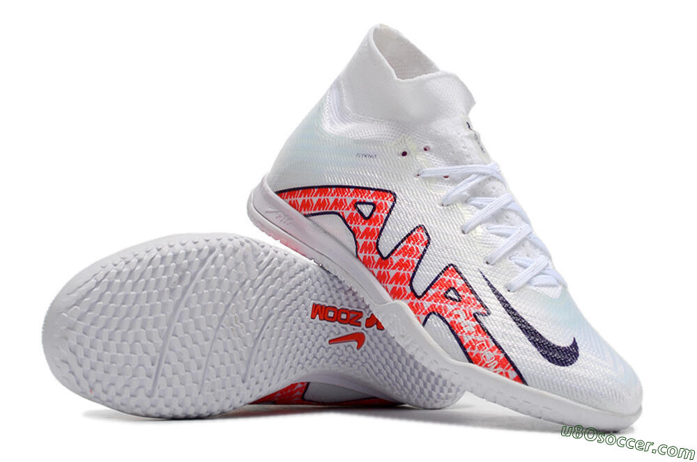 Nike Air Zoom Mercurial Superfly 9 Elite IC Futsal/Indoor Soccer Shoes - White/Red/Black 3