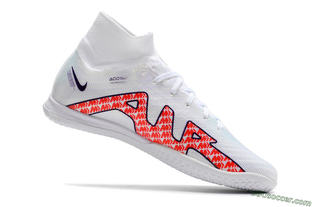 Nike Air Zoom Mercurial Superfly 9 Elite IC Futsal/Indoor Soccer Shoes - White/Red/Black 4