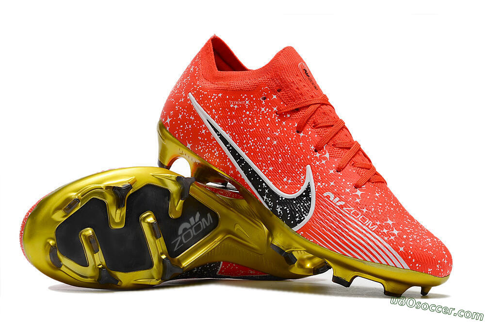 Nike Air Zoom Mercurial Vapor 15 Elite FG Firm Ground Soccer Cleats - Red/Black/White 3