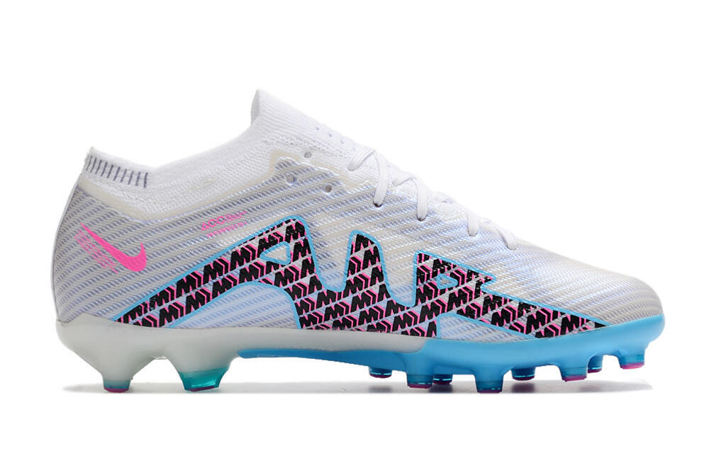 Nike Air Zoom Mercurial Vapor 15 Elite AG Artificial Grass Soccer Cleats - White/Blue/Pink 4
