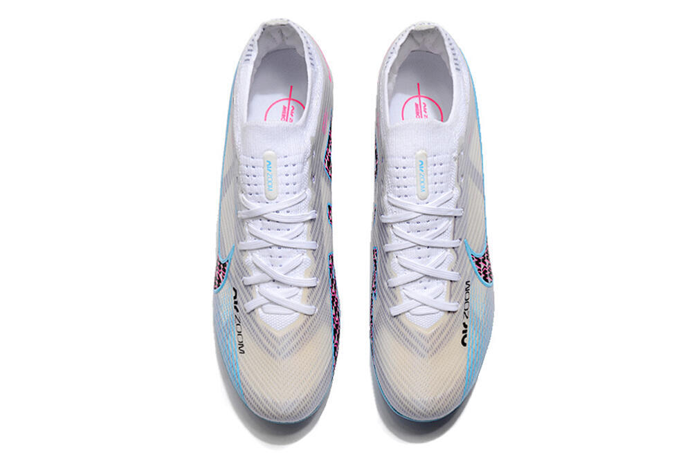 Nike Air Zoom Mercurial Vapor 15 Elite AG Artificial Grass Soccer Cleats - White/Blue/Pink 7