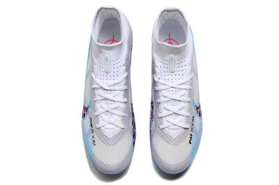 Nike Air Zoom Mercurial Superfly 9 Elite AG Artificial Grass Soccer Cleats - White/Blue/Pink