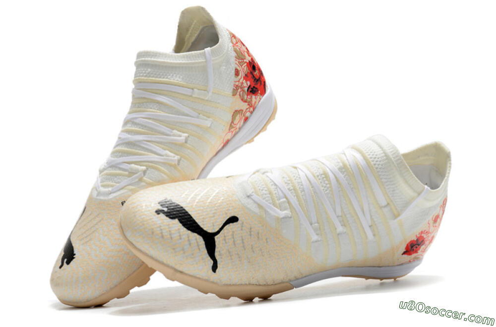 Puma Future Z 1.3 Instinct TF Artificial Turf Soccer Shoes - White/Gold/Red 6