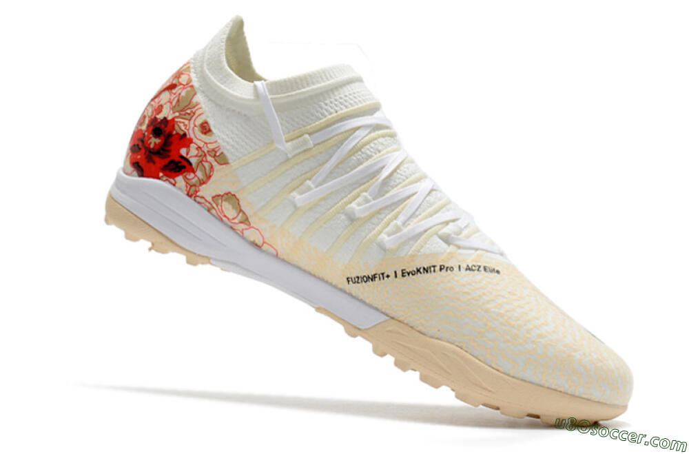 Puma Future Z 1.3 Instinct TF Artificial Turf Soccer Shoes - White/Gold/Red 7