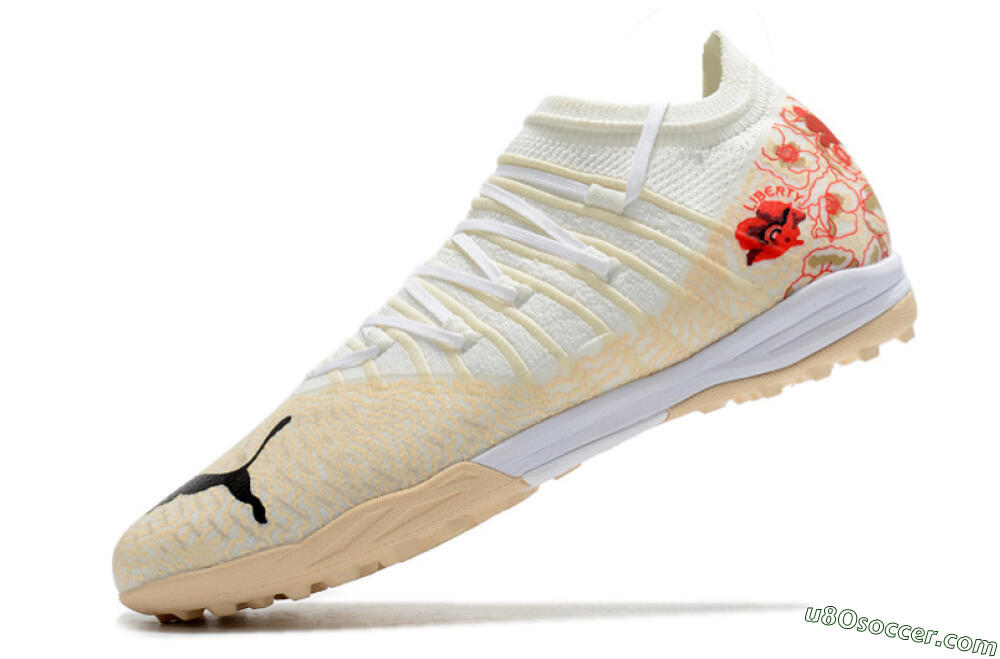 Puma Future Z 1.3 Instinct TF Artificial Turf Soccer Shoes - White/Gold/Red 8