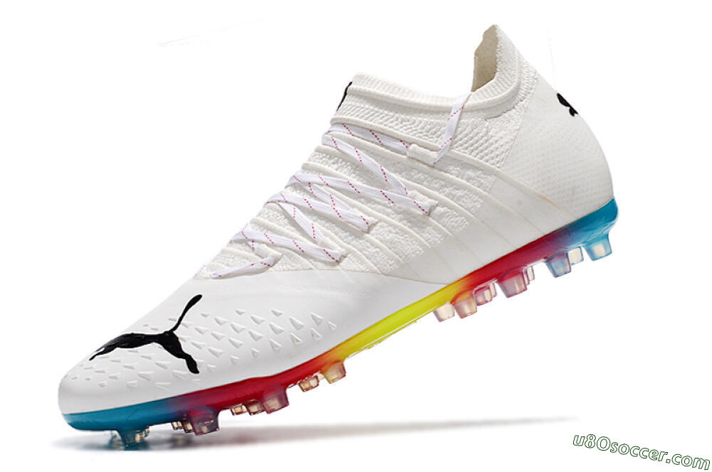 Puma Future Z 1.3 Instinct MG Multi Ground Soccer Cleats - White/Black 8