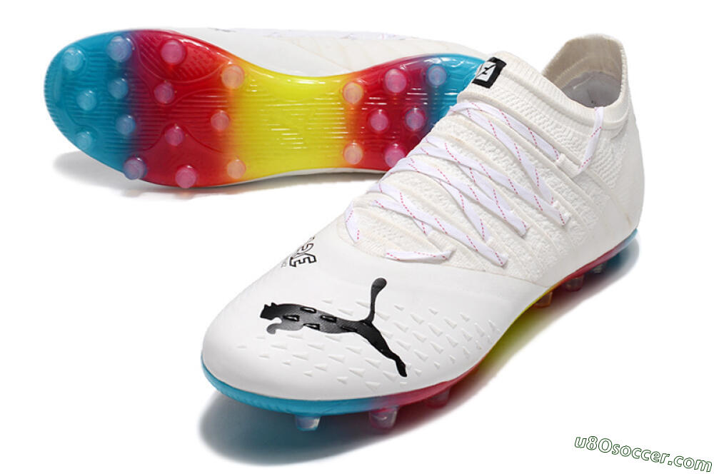 Puma Future Z 1.3 Instinct MG Multi Ground Soccer Cleats - White/Black 3