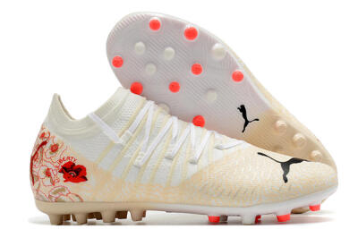 Puma Future Z 1.3 Instinct MG Multi Ground Soccer Cleats - White/Gold/RED