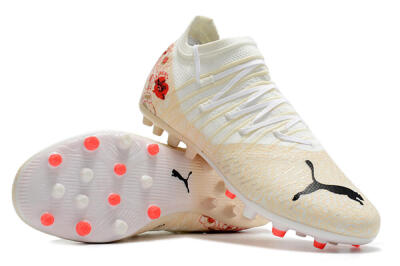 Puma Future Z 1.3 Instinct MG Multi Ground Soccer Cleats - White/Gold/RED