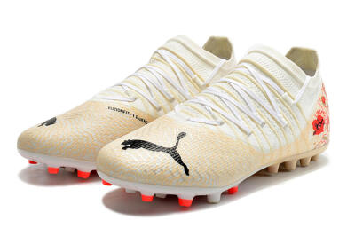 Puma Future Z 1.3 Instinct MG Multi Ground Soccer Cleats - White/Gold/RED