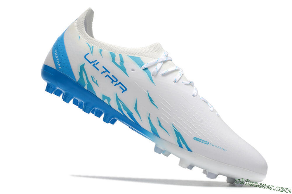 Puma Ultra Ultimate MG Multi Ground Soccer Cleats - White/Blue 4
